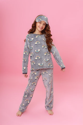 RAINBOW POLAR PAJAMA *GLOWS IN THE DARK*